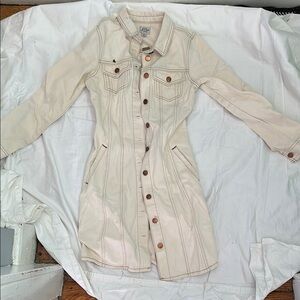 Women's Cream long Jacket / Jacket Dress